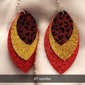 Handmade leather earrings Combo #7